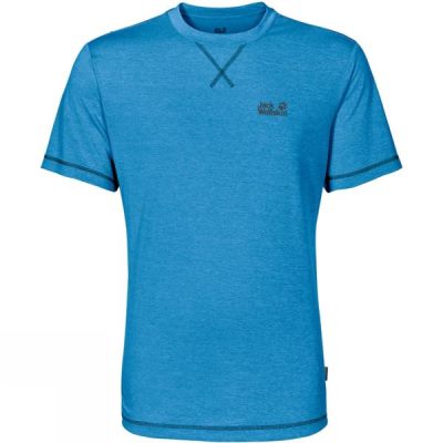 Tee Jack Wolfskin Crosstrail Hombre Azules - Chile MFO413729